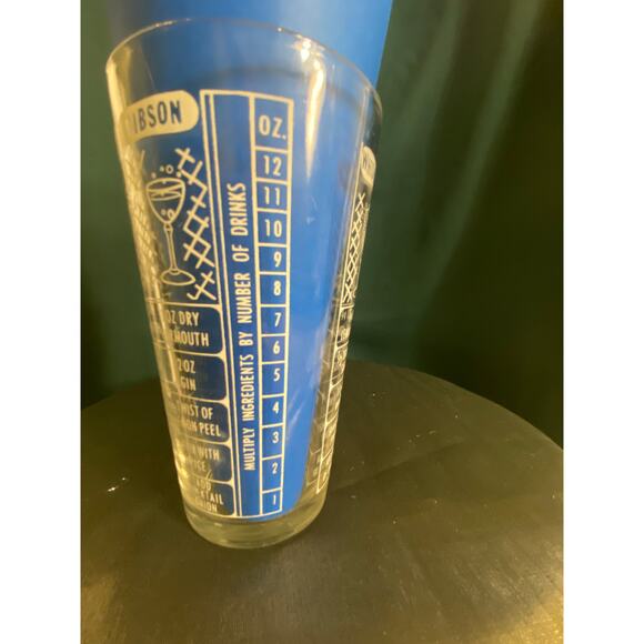 Vtg Federal Glass 6 inch tall Cocktail Recipes Glass Tumbler Mixology VGUC - Picture 8 of 14